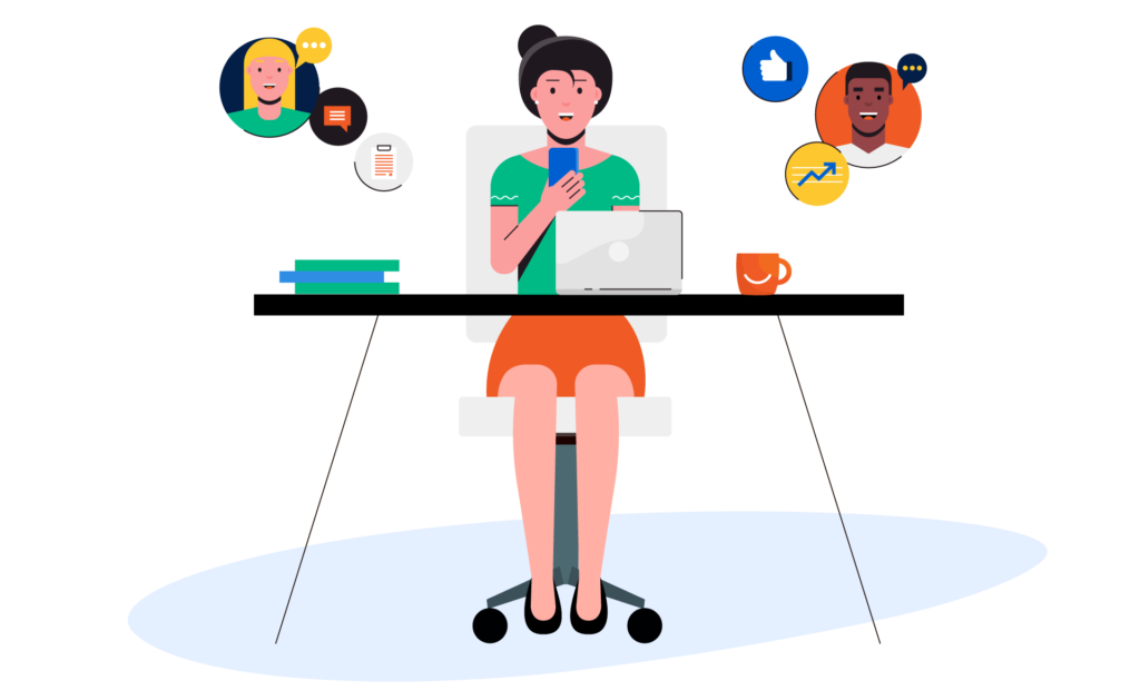 Employee sharing feedback with coworkers