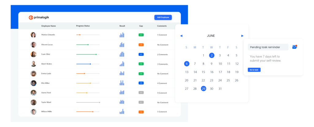 Outils pour gérer le processus de rétroaction à 360 degrés dans Primalogik